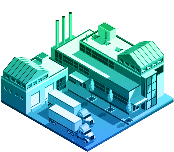 Illustration of a manufacturing plant