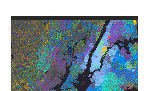 Map overlaid with customer demographics