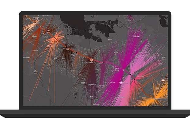 Customer demographic data overlaid a map