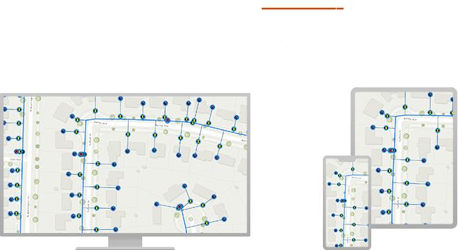 Street map showing driving routes